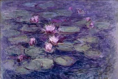 La srie des Nymphas est compose d'environ combien de peintures  l'huile ?