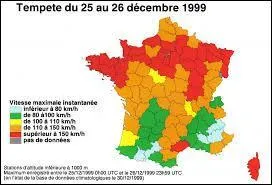 Lors de la Tempte Lothar du 26 Dcembre 1999, quelle est la vitesse maximale enregistre au sommet de la Tour Eiffel ?