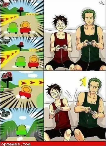 Luffy et Zoro jouent aux jeux vidéo ! Qui a pris la mauvaise route ?