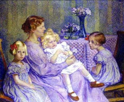 Mme Van de Velde et ses enfants.