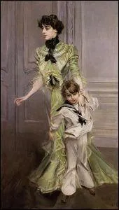 Mme Georges Hugo et son fils Jean.