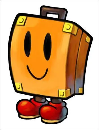 Dans le même jeu, comment s'appelle le bagage parlant qui aide Mario et Luigi ?