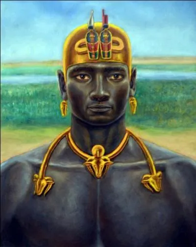 Quel est le fils de la question 4, pharaon en -690 av J. -C, valeureux militaire, qui marqua brillamment la période des souverains Koushite ?