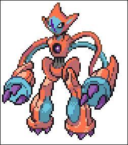 Mon premier est un Pokémon légendaire de type psy, arrivé sur terre pour sauver son ami, il se fait très vite attaquer par Rayquaza. Mon deuxième est de type psy et acier, il dispose de quatre cerveaux.