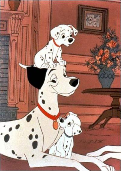 Que vois-tu sur cette image tirée du dessin animé "Les 101 dalmatiens" ?