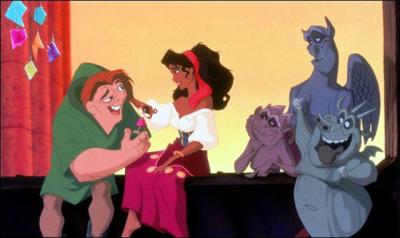 C'est une image tirée du dessin animé "Le Bossu de Notre-Dame", qu'y vois-tu ?