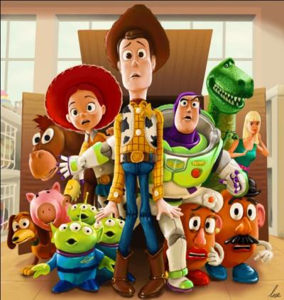 Que vois-tu sur cette image tirée du dessin animé "Toy Story" ?