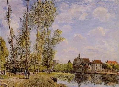Moret, vue du Loing, après-midi de mai.