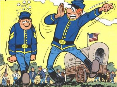 Quel est le titre de cette série de bandes dessinées humoristiques, dont l'action se passe pendant la guerre de Sécession ?