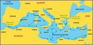 Quelle mer est reprsente sur la carte ?