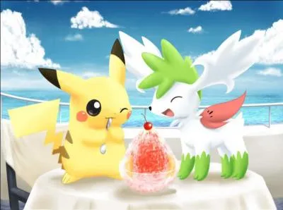 Qui mange une glace en compagnie de Pikachu ?