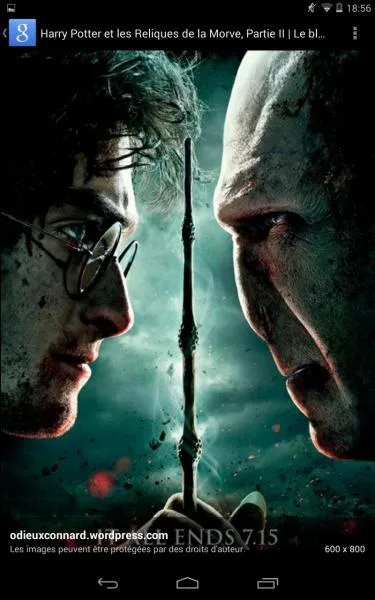 De quelle couleur est le sort de Harry Potter dans le combat final ?