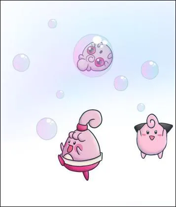 Qui sont ces trois adorables petits Pokémon roses qui apparaissent dans cette photo ?