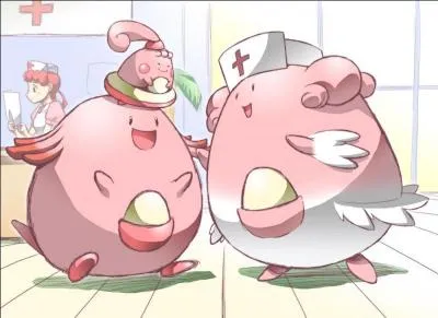 Comment se prénomme l'infirmière que l'on trouve souvent en compagnie de ces pokémon ?