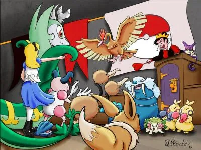 Quels pokémon assistent au jugement d'Alice ? (3 réponses)