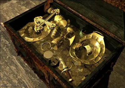 Le porte s'ouvre et, juste devant moi, au sol : le trésor ! Beaucoup d'or ! Mais à ma grande surprise, je ne vois pas une de mes pierres préférées dans le coffre. Quelle est cette pierre ?