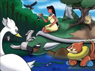 Quels pokémon tiennent compagnie à Pocahontas ? (3 réponses)