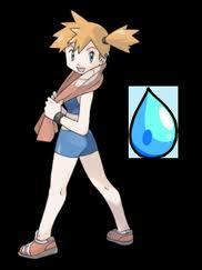 Vrai ou faux : Ondine est la championne d'Azuria avec ses 3 surs et elle combat avec des Pokémons de type "eau" ! [1 réponse]