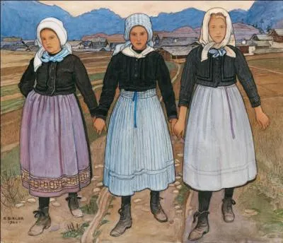 Trois jeunes filles de Savièse.