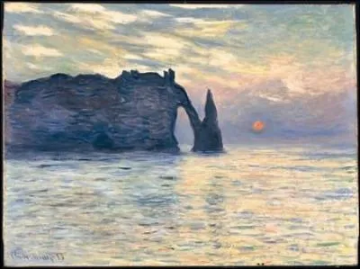 Quel peintre auquel l'impressionnisme doit son nom a réalisé la toile "Etretat soleil couchant ?