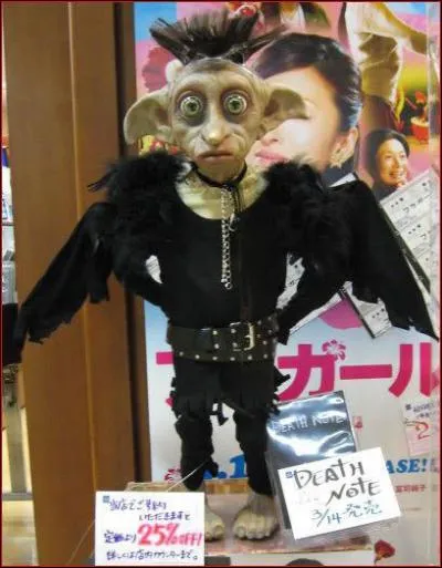 Ceci est un drôle de mélange ! Quelle créature de Harry Potter s'est habillée comme Ryûk de Death Note ?