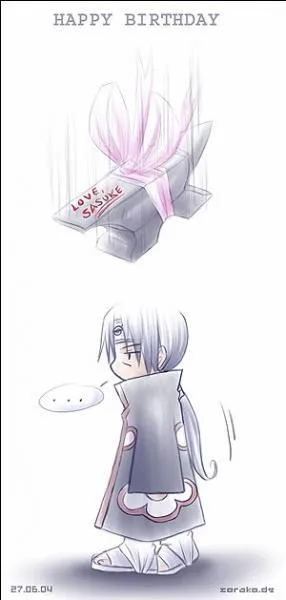 Qui envoie ce cadeau à Itachi? (regarder attentivement)