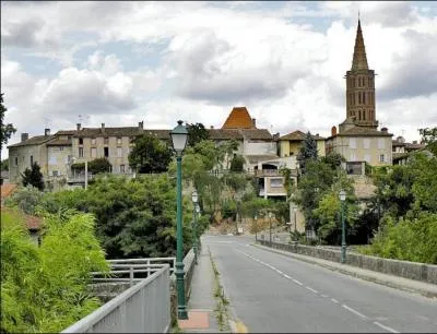 Quel est ce village du Tarn-et-Garonne, situé sur l'Aveyron aux belles maisons à pans de bois et dont l'église possède un joli clocher "toulousain"?