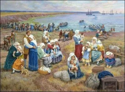 Quel nom a-t-on donné à la période de l'histoire de l'Acadie pendant laquelle les Acadiens furent chassés de leur terre par les Britanniques ?