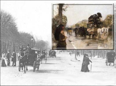 Cette représentation des Champs-Elysées est une oeuvre du peintre impressionniste américain...