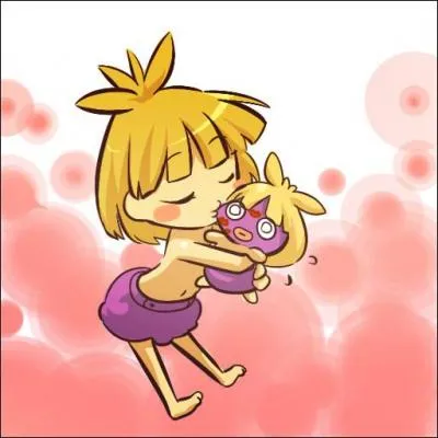 Comment se nomme le Pokémon câliné par la fillette ?