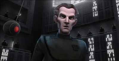 Lorsque les Jedi Skywalker, Tano et Kenobi viennent sauver Maître Piell, Tarkin et son équipage, qui Tarkin n'apprécie-t-il pas du tout en voyant son visage?