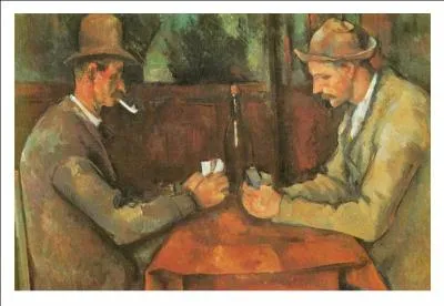 Ce tableau de Cézanne représente deux hommes attablés, face à face, des cartes de jeu à la main, une bouteille de vin sur la table. Quel est son nom ?