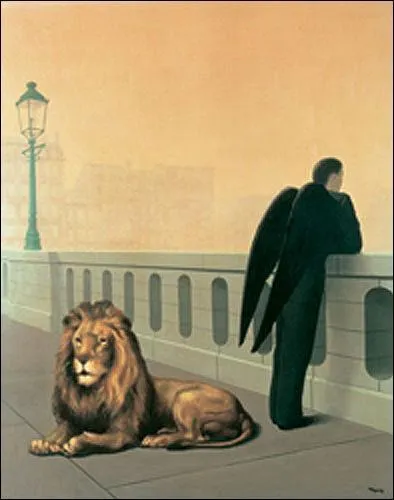 Un tableau de Magritte pour exprimer le/l'------- qui rend mélancolique, et vaguement incapable de s'adapter à d'autres coutumes.