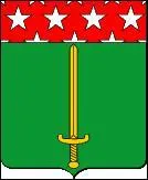 A qui appartiennent ces armoiries ?
De sinople, à une épée haute d'or ; au chef des ducs de l'Empire brochant.