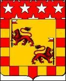 A qui appartiennent ces armoiries ?
D'or, à deux lions léopardés rampants de gueules, tenant de la patte dextre une lance polonaise de sable, l'un en chef à dextre, et le second contourné en pointe à sénestre, bordure componée d'or et de gueules ; au chef des ducs de l'Empire brochant.