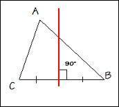 La droite rouge est une ... du triangle ABC.