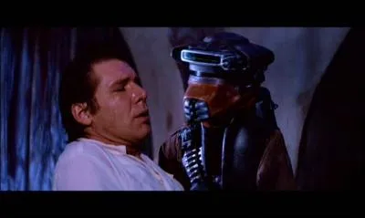 Dans l'épisode 6, lequel de ces personnages s'est déguisé en chasseur de primes pour ensuite libérer Han Solo ?