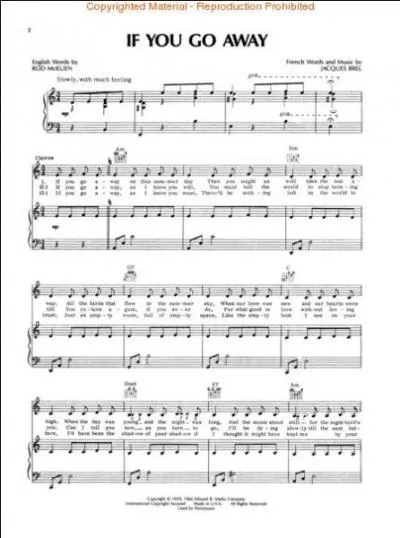 "If you go away" (Ne me quitte pas de Brel) est interprété par :