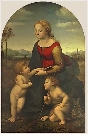 Artiste précoce. À la demande du Pape Jules II, il peint des uvres au Vatican. Il est l'auteur de nombreuses toiles intitulées "Vierge à l'enfant", mais de qui s'agit-il ?