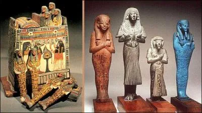 Comment s'appellent ces statuettes ? Elles accompagnaient le mort dans les champs o elles devaient travailler  sa place.