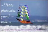 Que veut dire cette expression :  Petite pluie abat grand vent  ?