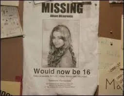 A quel ge Alison a-t-elle t porte disparue ?