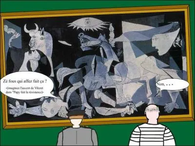 Picasso vivait à Paris et exposait certaines de ses uvres dont Guernica. Un jour, un officier allemand entre dans sa galerie et reste devant cette toile. Surpris il demande : "C'est vous qui avait fait ça"? Que lui répond alors Picasso ?