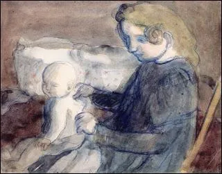 Qui a peint Maternité en bleu de profil ?