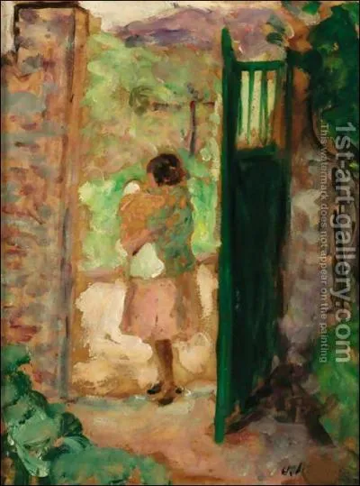 Qui a peint Mère et enfant devant le portail ?