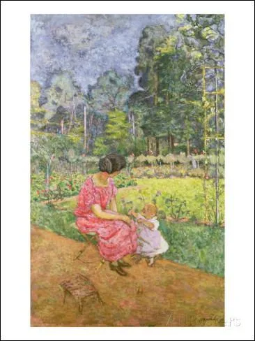 Qui a peint Femme et enfant dans un jardin ?