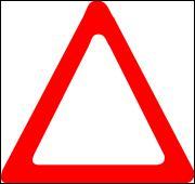 Ce panneau triangulaire à fond blanc et au rebord rouge signale...