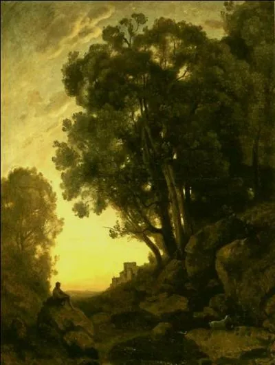 Qui a peint Le chevrier italien effet de soleil couchant ?