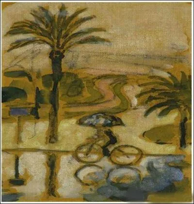 Qui a peint Vélo sous la pluie ?