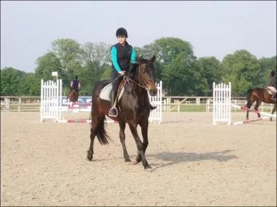 Qu'est en train de réaliser la cavalière ?